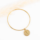 bracelet jonc en acier inoxydable avec breloque pour femme