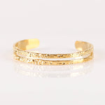 bracelet jonc martelé en acier inoxydable réglable pour femme 