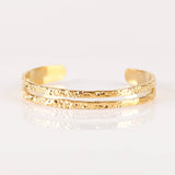 bracelet jonc martelé en acier inoxydable réglable pour femme 