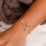 bracelet en acier inoxydable et nacre pour femme 