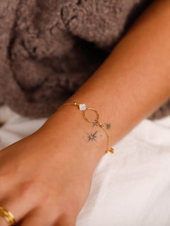 bracelet en acier inoxydable et nacre pour femme 