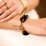 bracelet en acier inoxydable avec maillon pour femme 