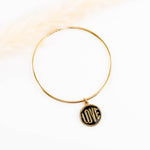 bracelet jonc en acier inoxydable avec breloque pour femme 