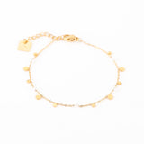 bracelet en acier inoxydable et nacre avec palet pour femme 