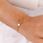 bracelet en acier inoxydable et nacre pour femme