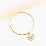 bracelet jonc en acier inoxydable avec breloque pour femme 