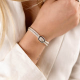 bracelet cordon et maille en argent 925 pour femme 