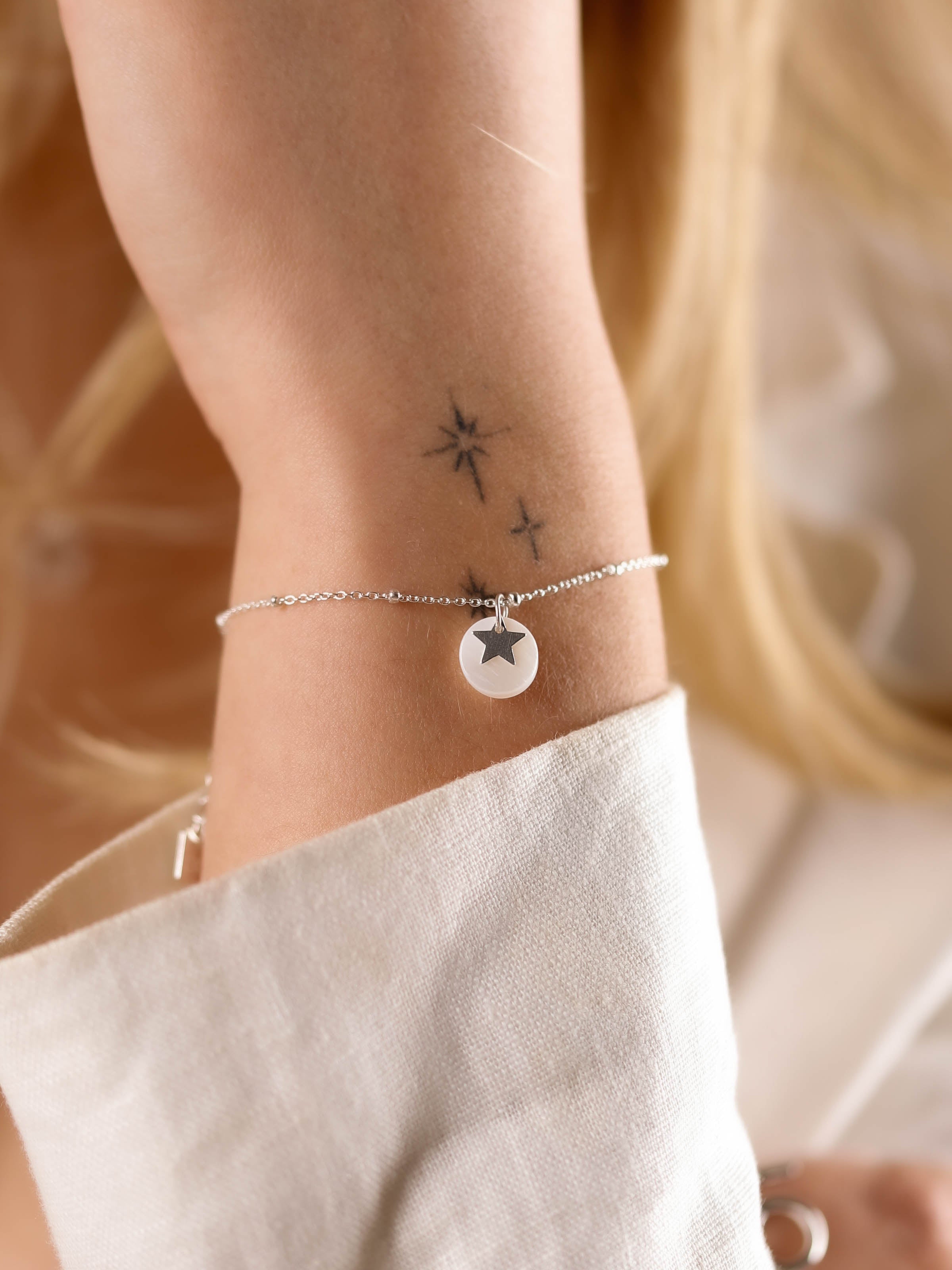 bracelet en argent 925 et nacre pour femme