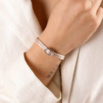 bracelet cordon et maille en argent 925 pour femme 