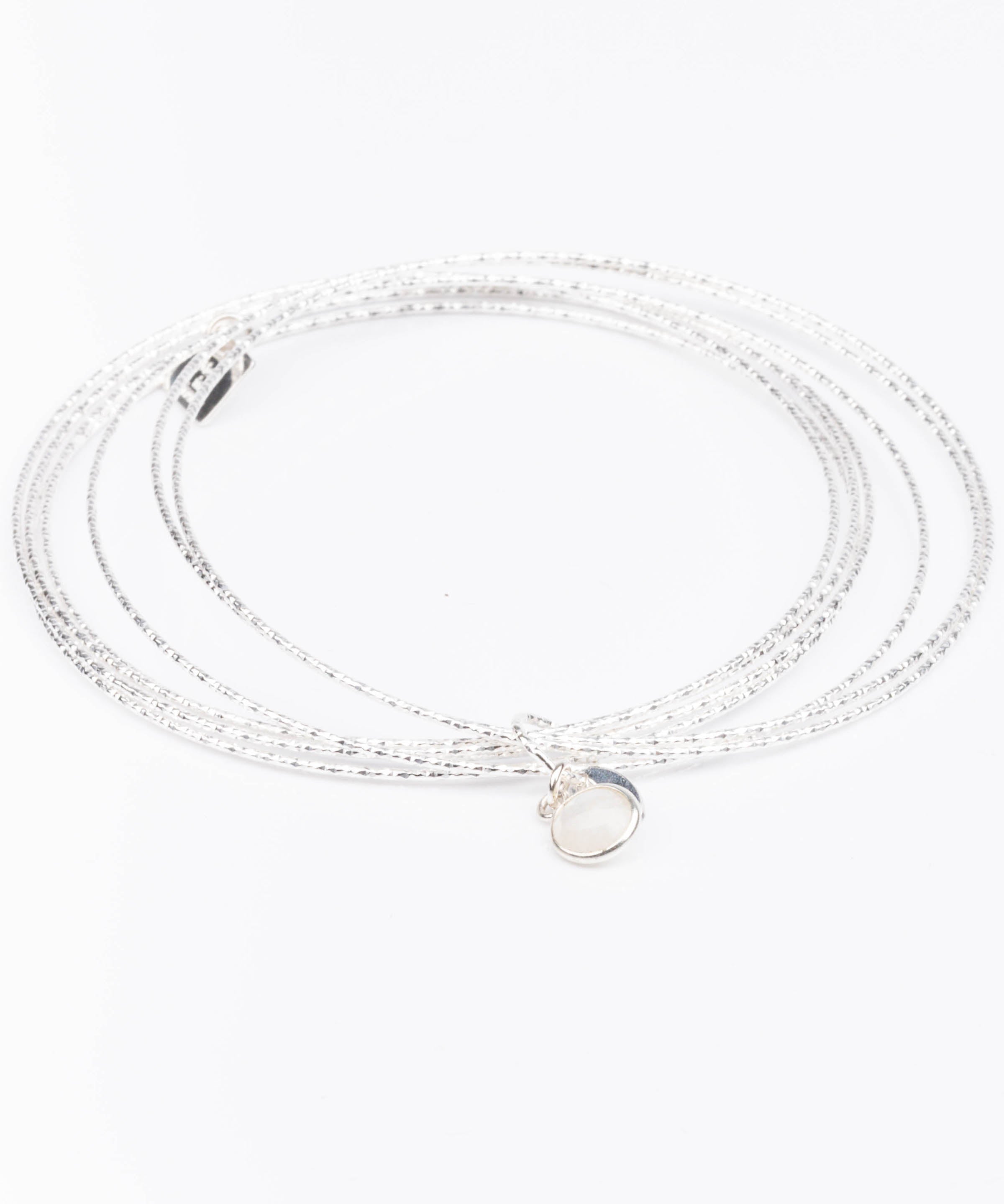 bracelet jonc en argent 925 et pierre de lune pour femme 