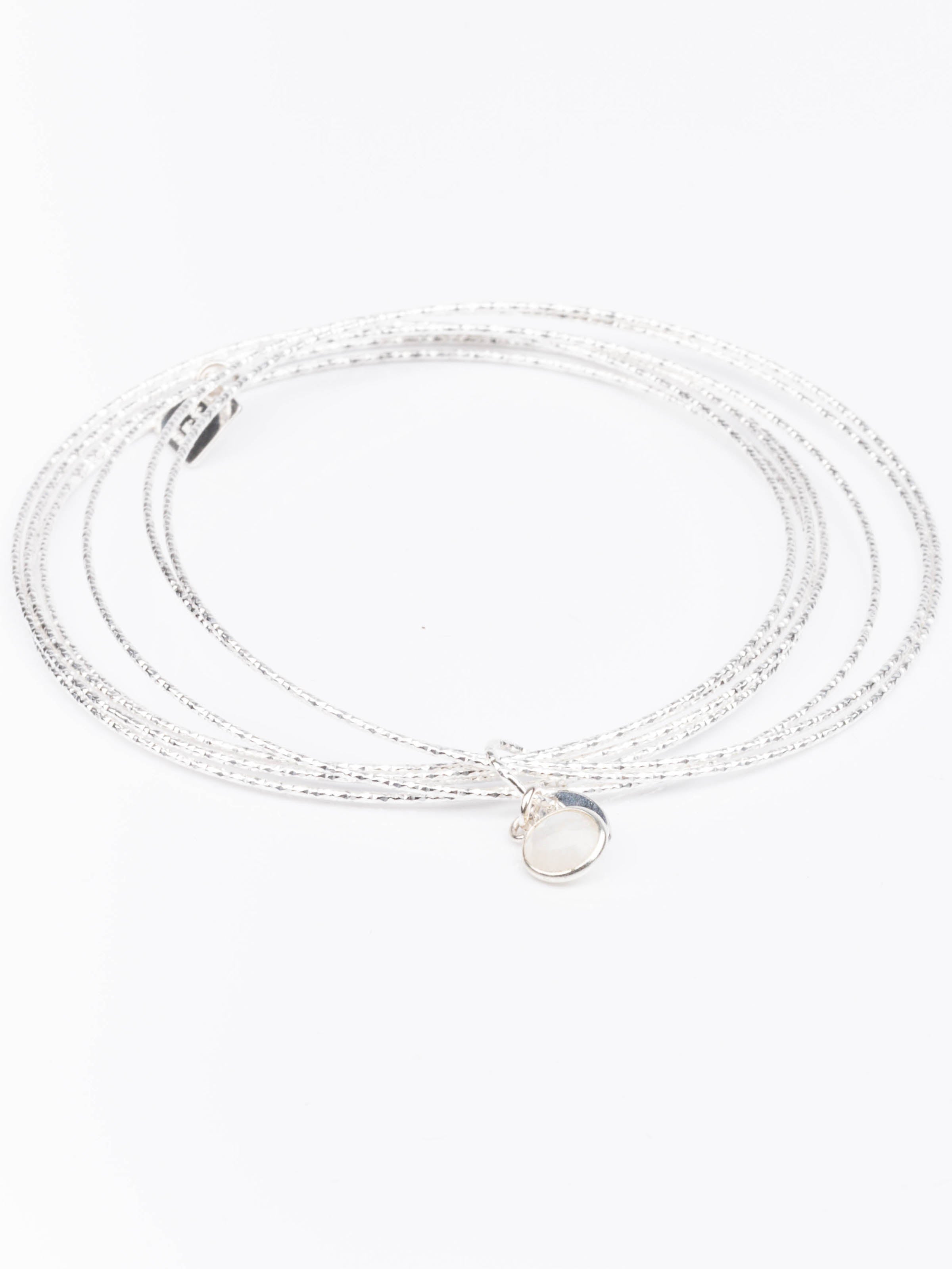 bracelet jonc en argent 925 et pierre de lune pour femme 