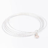 bracelet jonc en argent 925 et quartz rose pour femme 