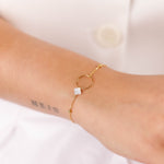 bracelet en acier inoxydable et nacre pour femme