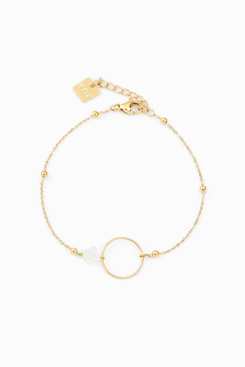 bracelet en acier inoxydable et nacre pour femme 