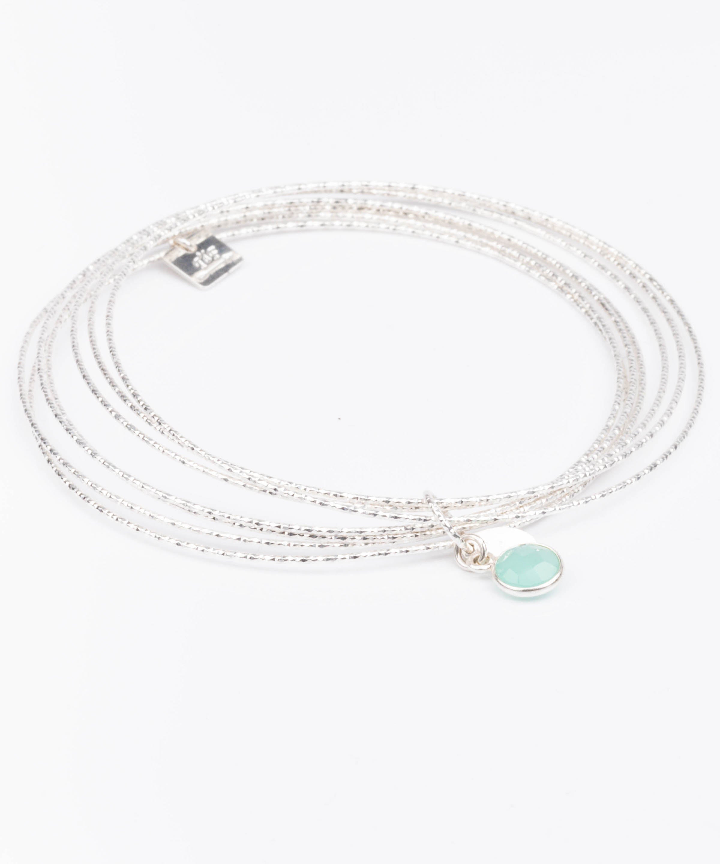 bracelet jonc en argent 925 et amazonite pour femme 