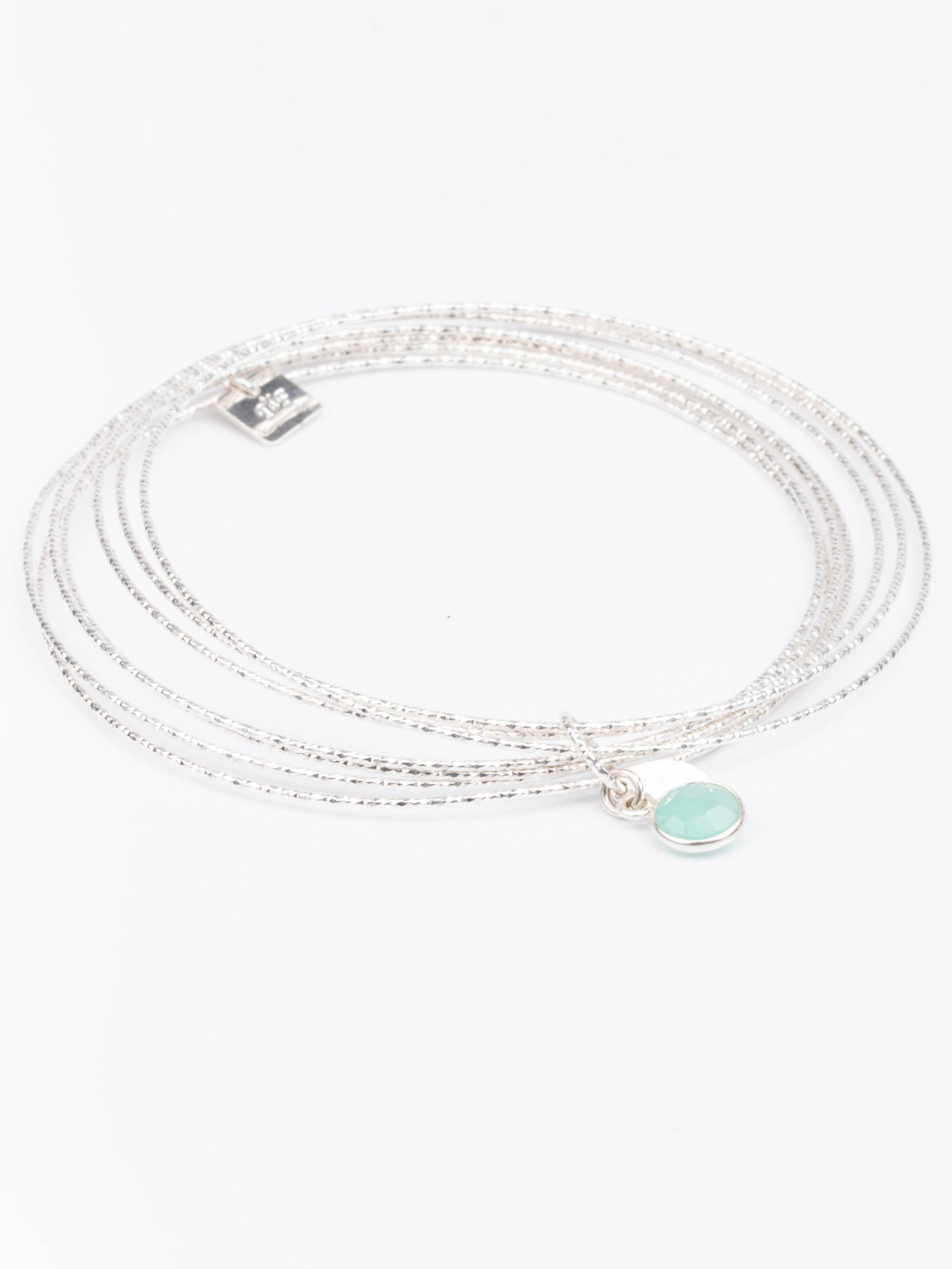 bracelet jonc en argent 925 et amazonite pour femme 