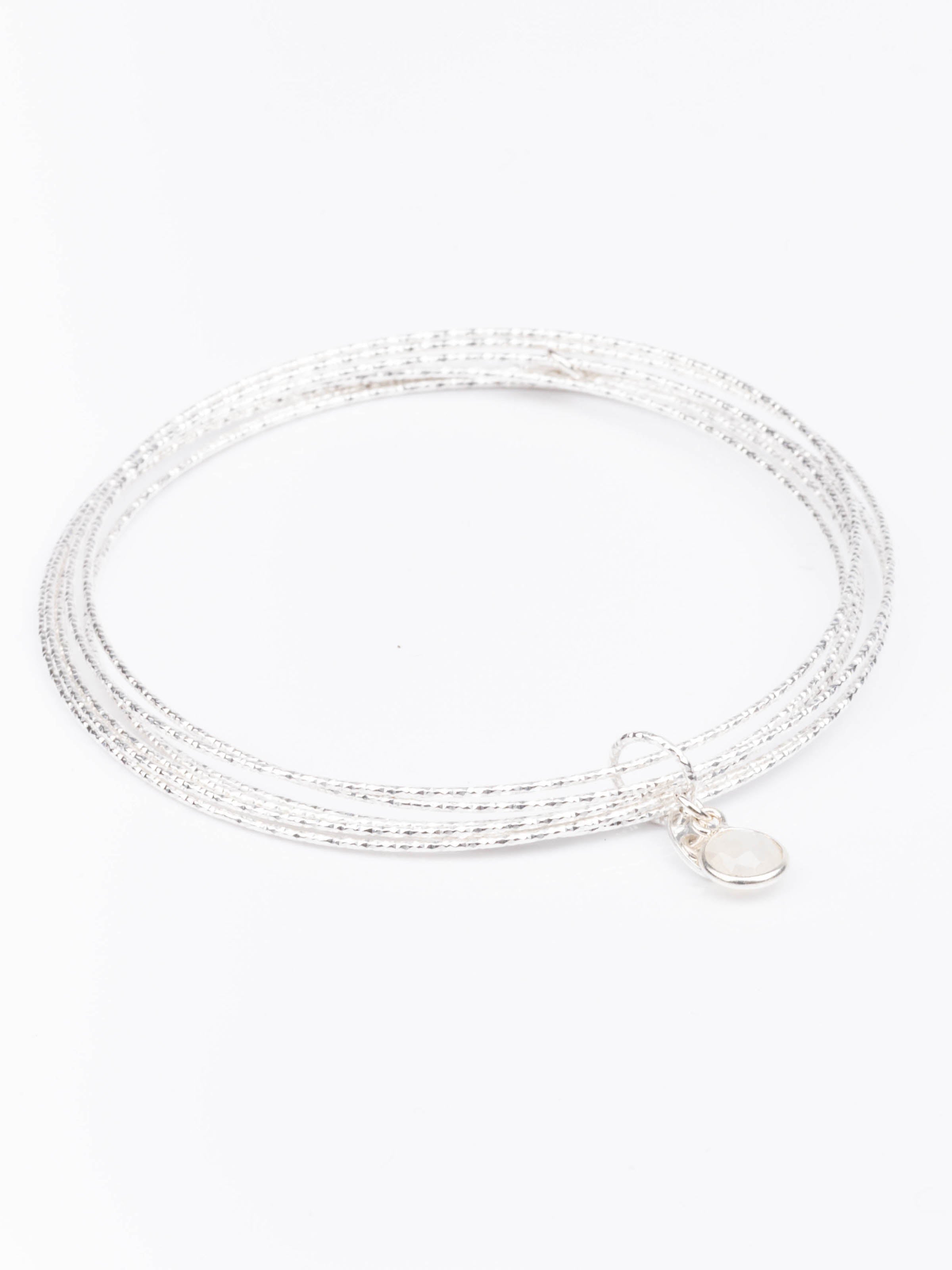 bracelet jonc en argent 925 et pierre de lune pour femme 