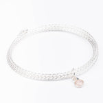 bracelet jonc en argent 925 et quartz rose pour femme 
