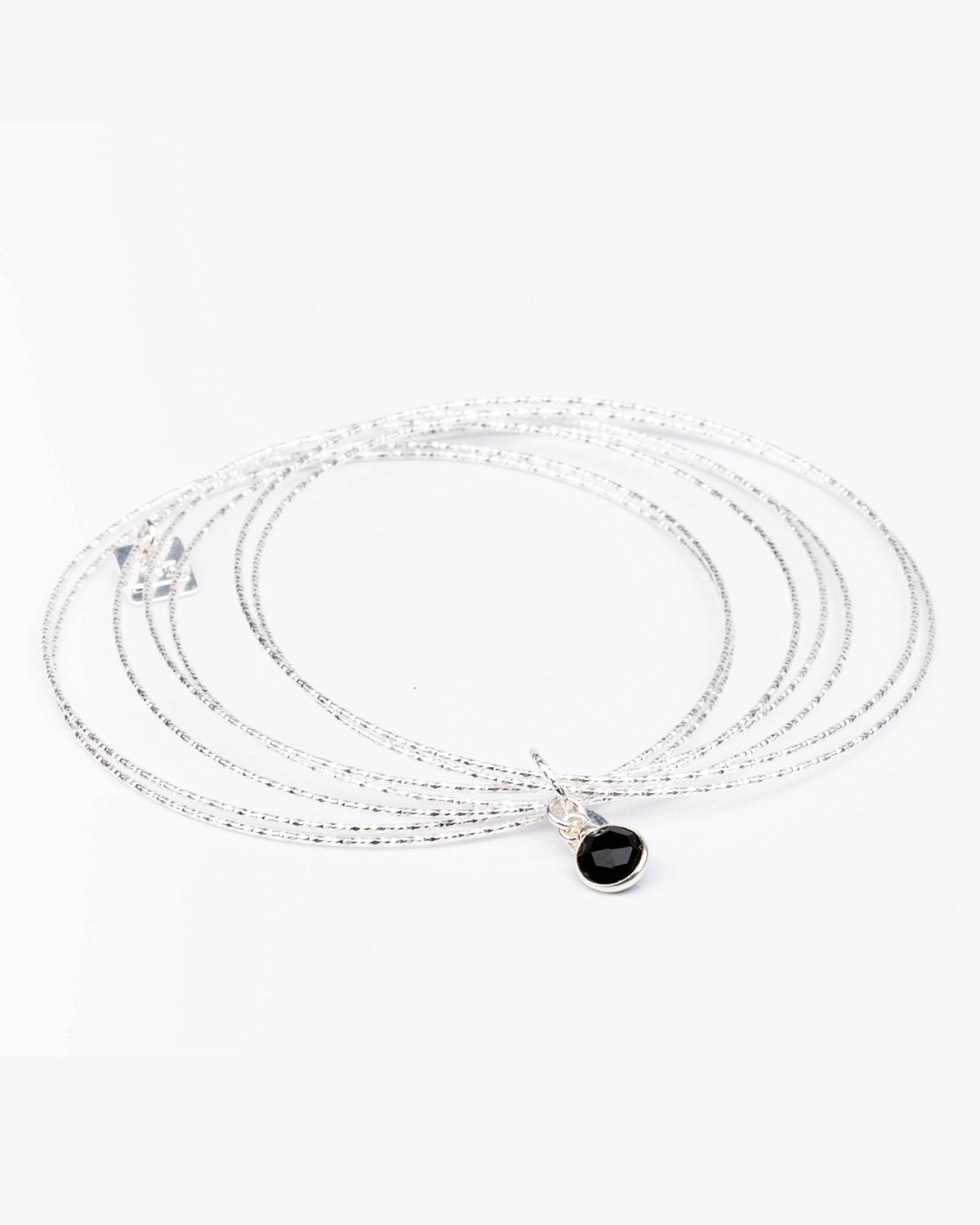 bracelet jonc en argent 925 et onyx pour femme 