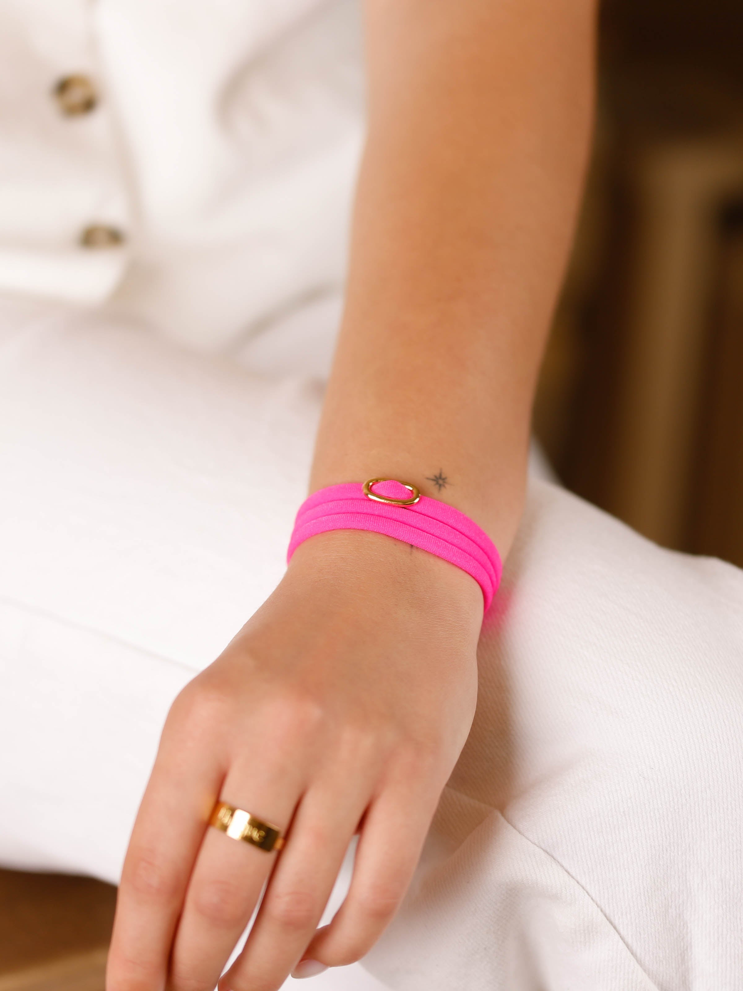 bracelet cordon et maille en plaqué or pour femme