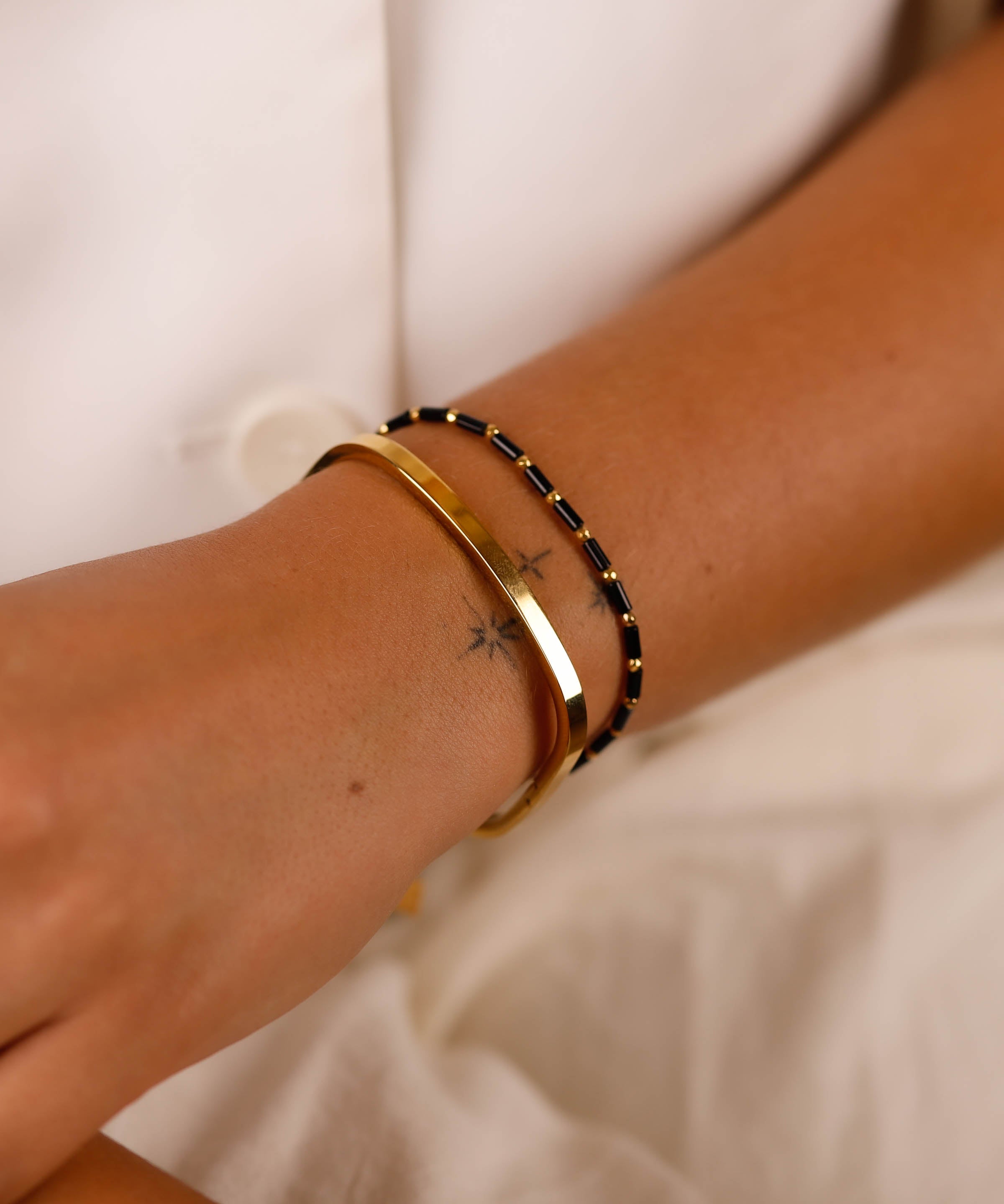 bracelet perle en acier inoxydable pour femme 