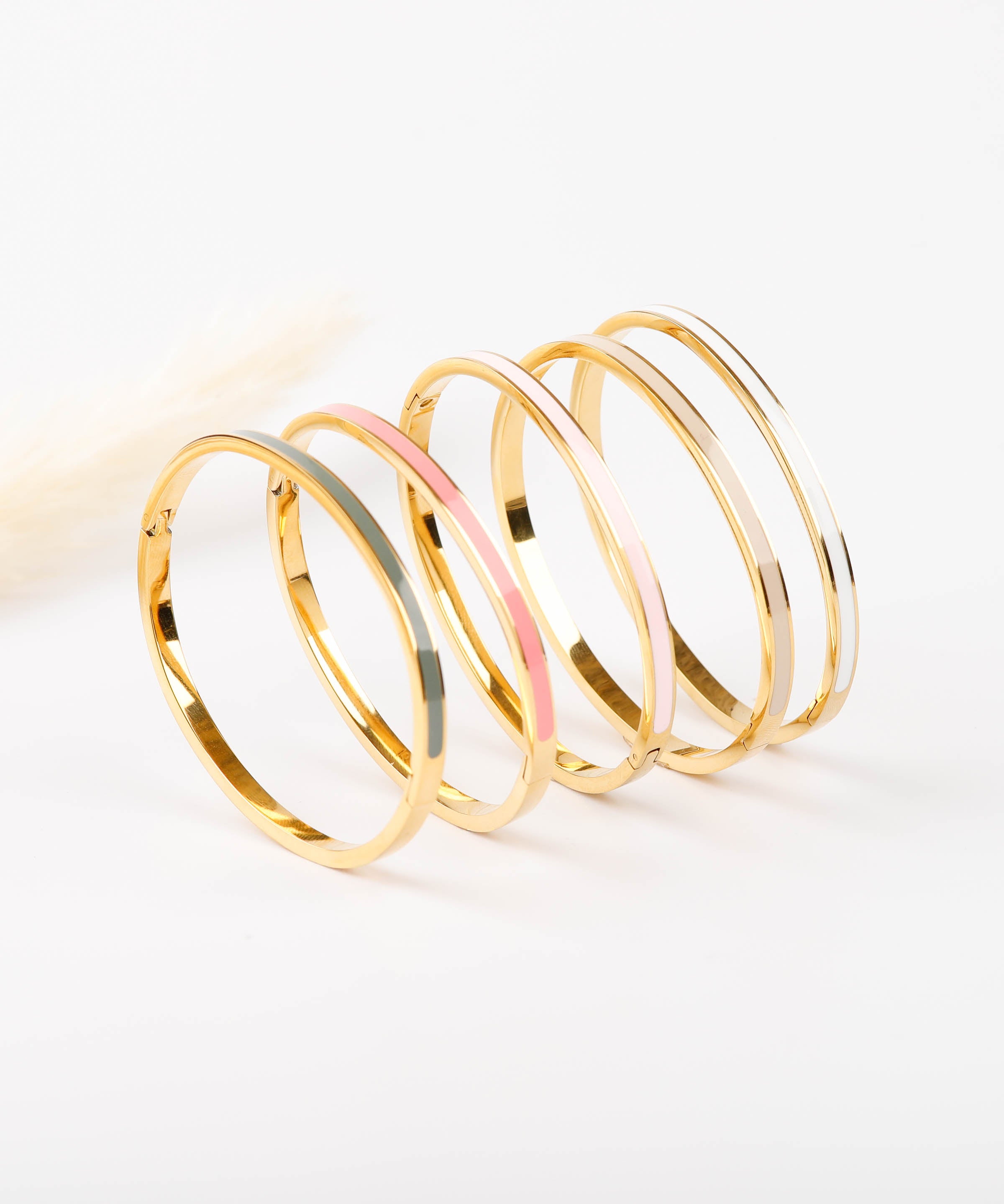 bracelet jonc en acier inoxydable coloré pour femme 