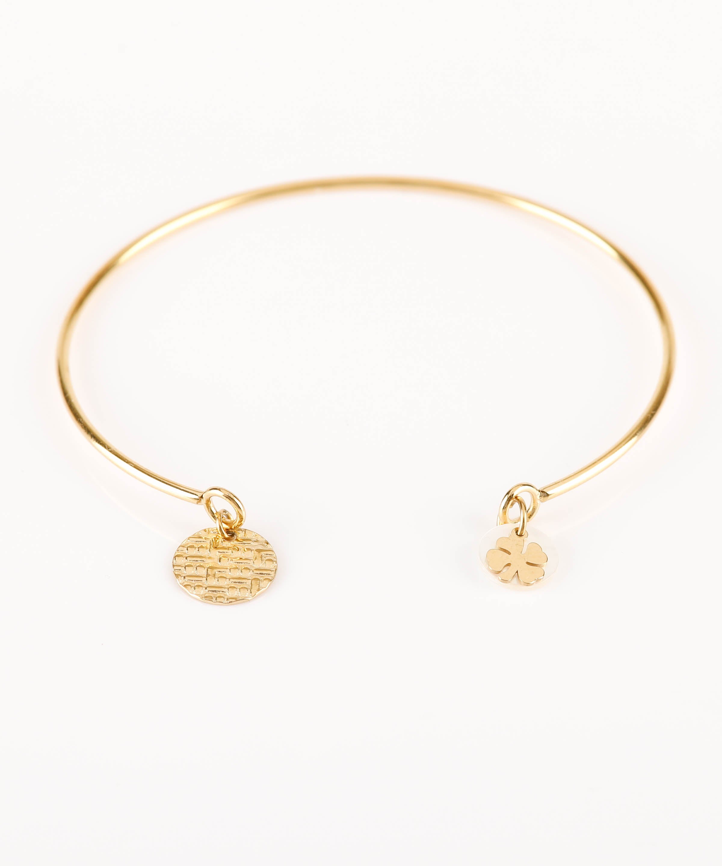 bracelet jonc en acier inoxydable avec pampilles pour femme