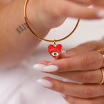 bracelet jonc coeur en acier inoxydable pour femme