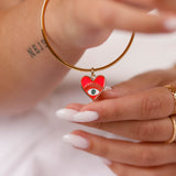 bracelet jonc coeur en acier inoxydable pour femme