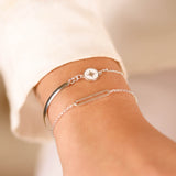 bracelet demi jonc en argent 925 pour femme 