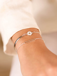 bracelet demi jonc en argent 925 pour femme 