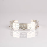 bracelet jonc en plaqué argent réglable pour femme 