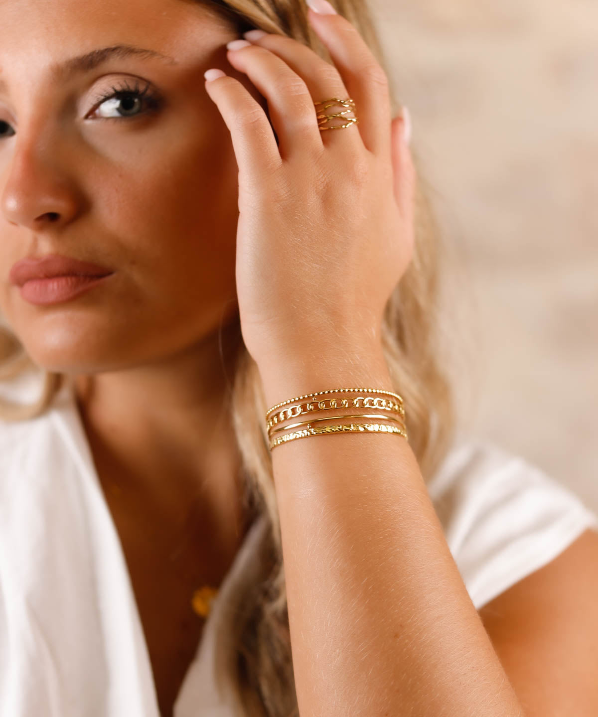 bracelet jonc manchette réglable en acier inoxydable pour femme 