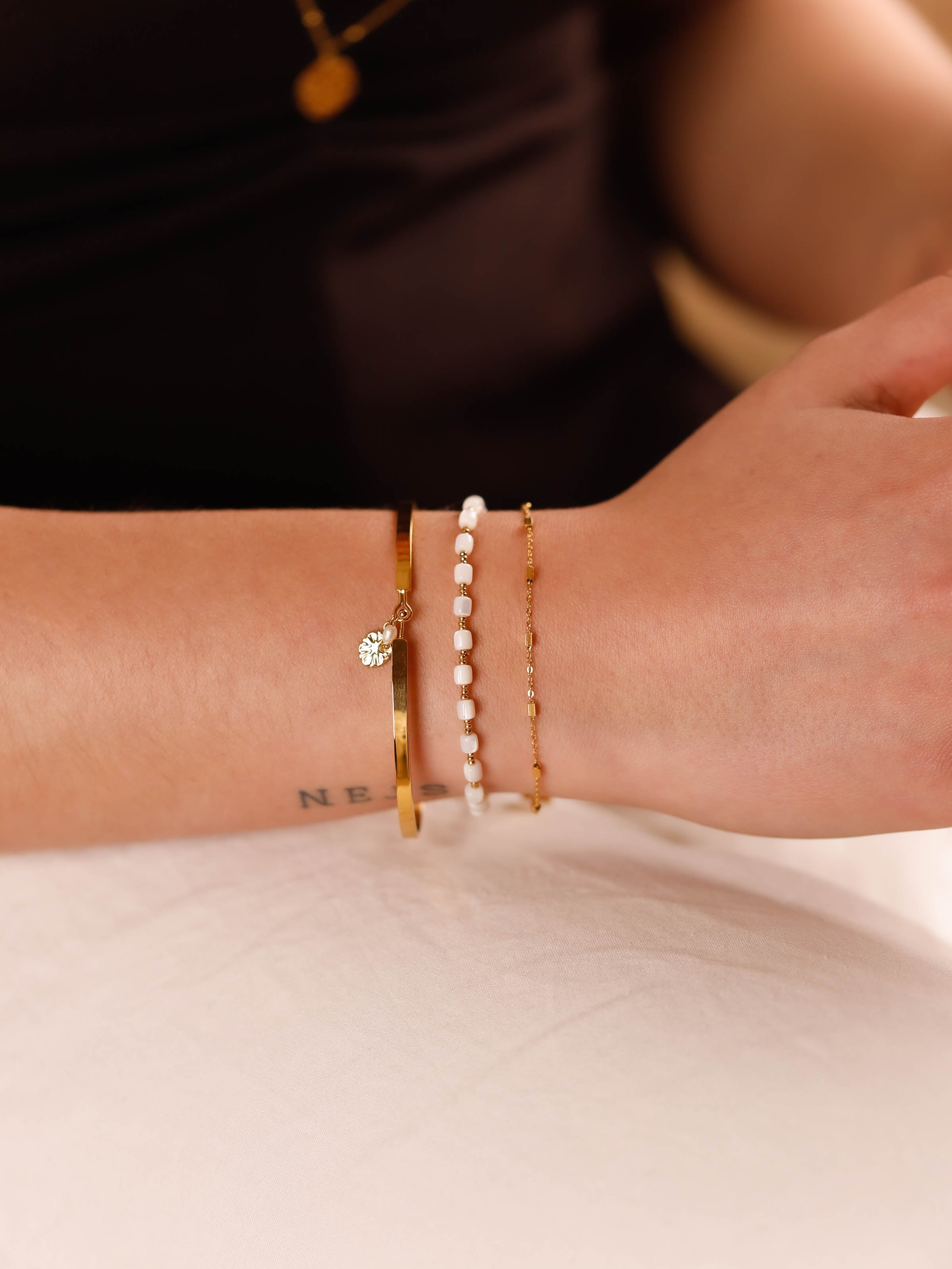 bracelet jonc en acier inoxydable pour femme 