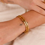 bracelet jonc martelé en acier inoxydable réglable pour femme 