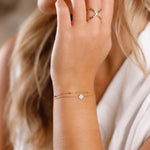 bracelet double rang en acier inoxydable et nacre pour femme 