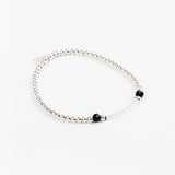 Bracelet - Perle - Cristaux - Noir - Argent 925 - INCONTOURNABLE