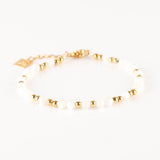 bracelet en perle de nacre et plaqué or pour femme