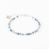 bracelet en perle d'argent 925 et de saphir pour femme