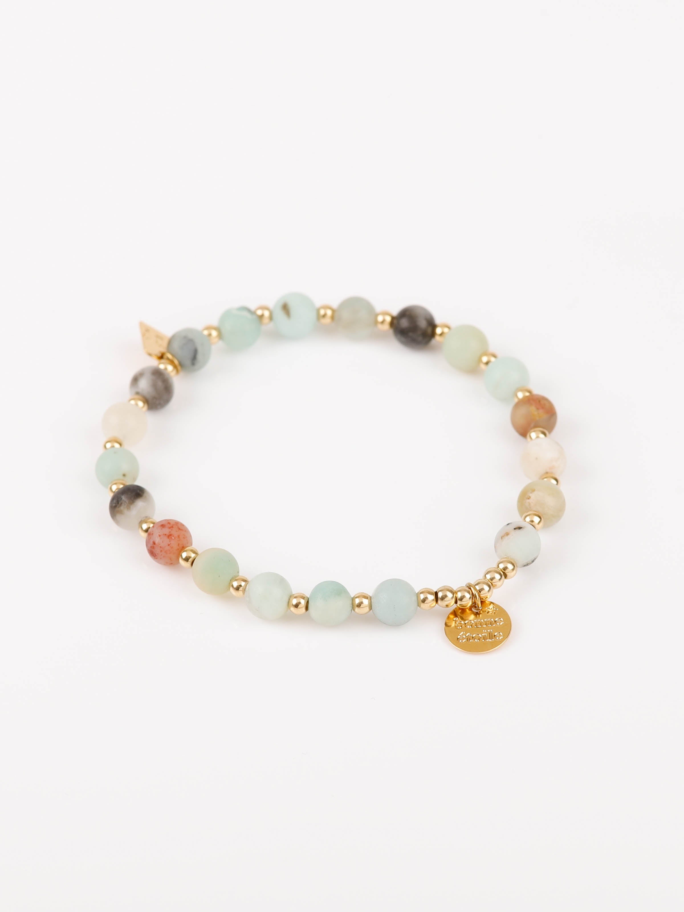 bracelet plaqué or et amazonite pour femme 