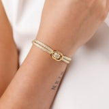 bracelet cordon et maille en plaqué or pour femme 
