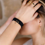 bracelet cordon et maille en plaqué or pour femme 