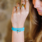 bracelet cordon et maille en plaqué or pour femme 