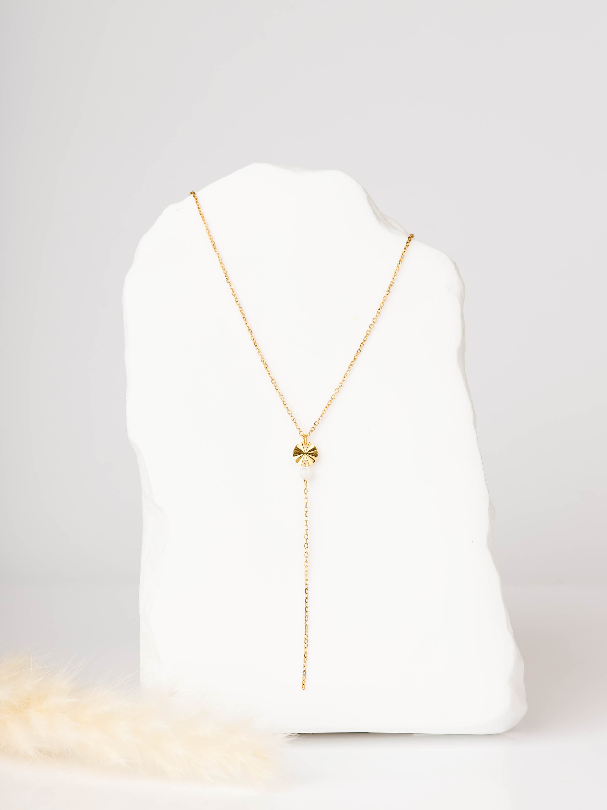 collier sautoir en acier inoxydable pour femme 