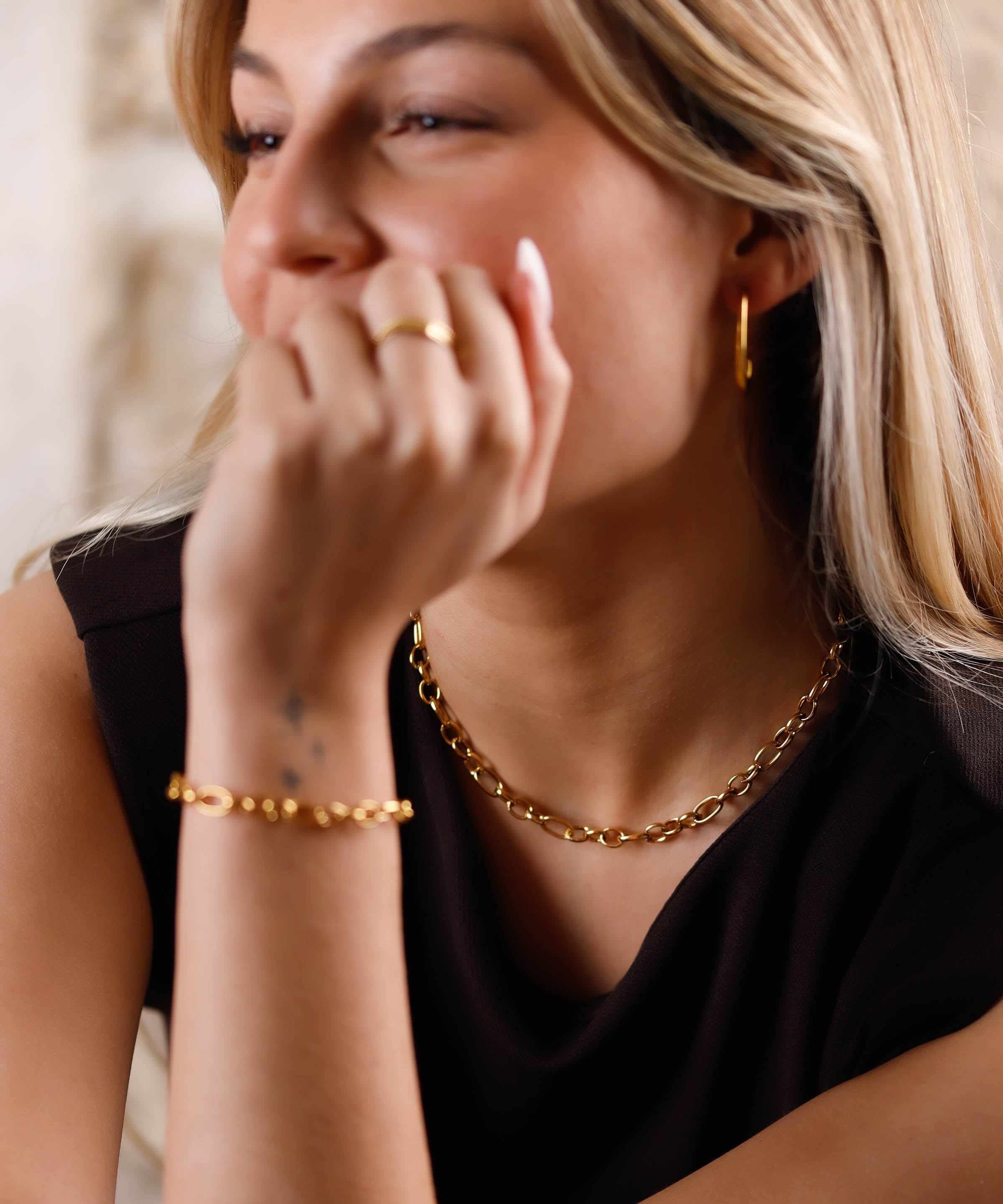 collier en acier inoxydable pour femme 