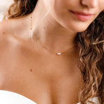 collier en acier inoxydable et perle d'eau douce pour femme 