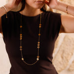 collier sautoir en acier inoxydable pour femme 