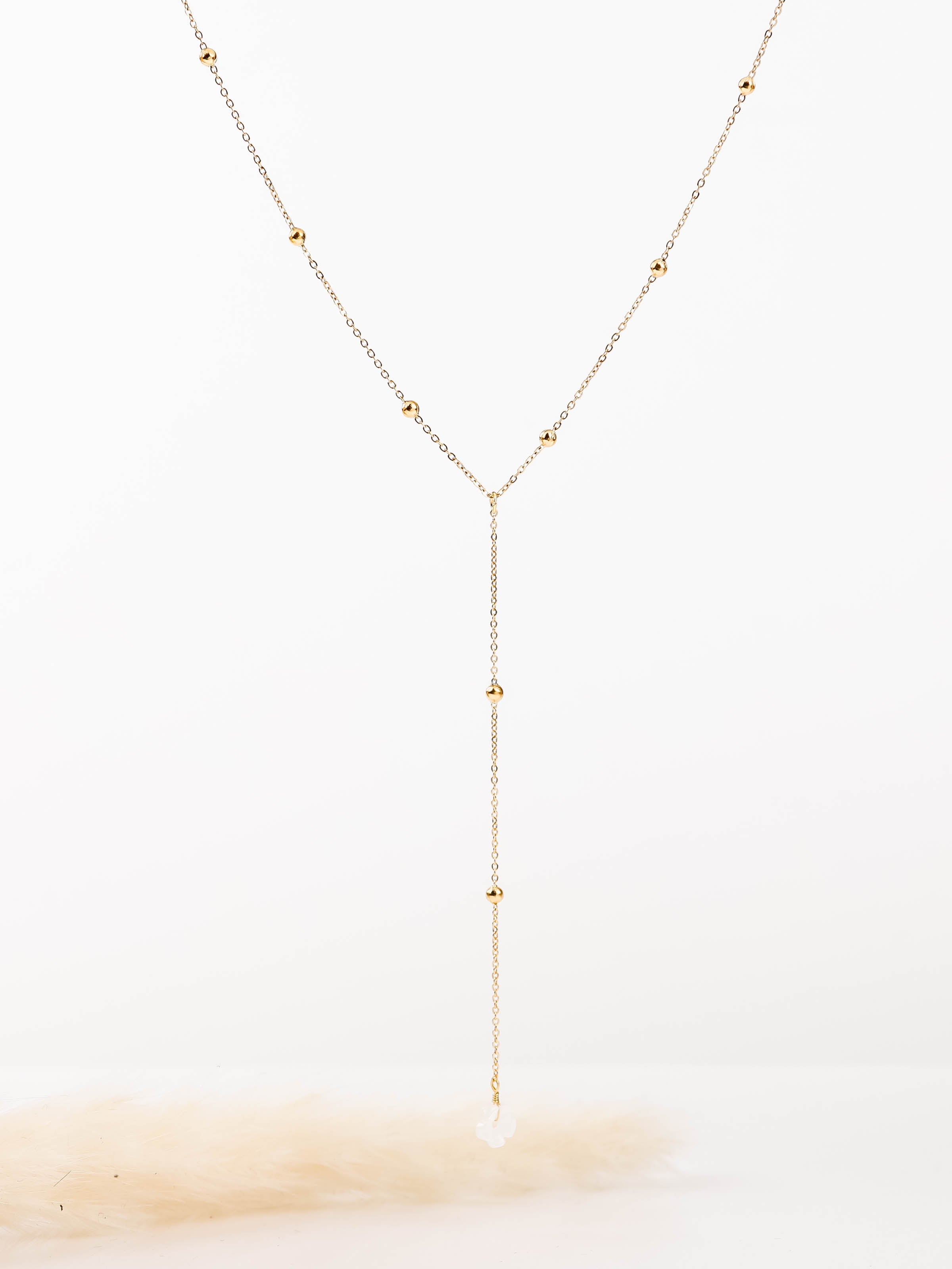 collier sautoir en acier inoxydable pour femme 