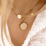 collier charm's en acier inoxydable pour femme