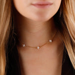 collier en acier inoxydable et nacre pour femme 